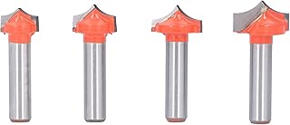 Router Bit, 4Pcs 8mm Round Shank Tungsten Carbide Tipped Router Bit Set Shear Angle Mill Cutter 14mm 16mm 18mm 20mm Woodworking Tool