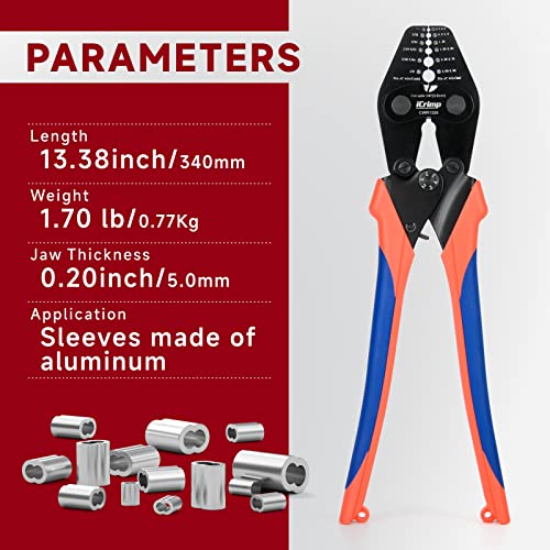 Icrimp Wire Rope Crimping Tool With Built-In Cutter For Cable Railing, Hand Swaging Tool For 1/32~1/8-Inch Aluminum Oval Sleeves,Double Barrel Ferrules #TOP1