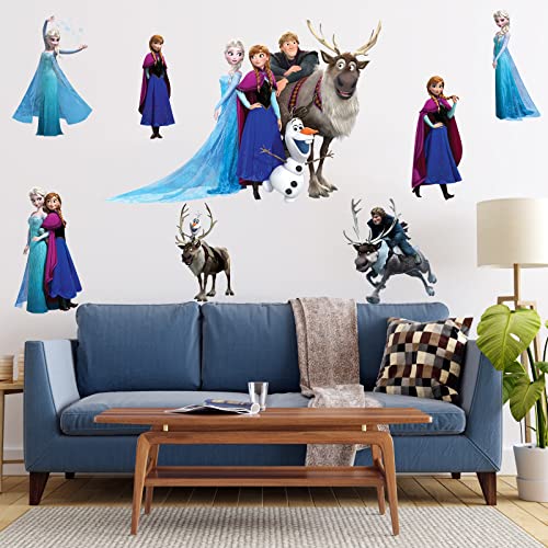 Frozen Wall Decals, Princess Wall Stickers For Girl's Bedroom Background Wall Decoration Self-Adhesive Living Room Playroom Nursery Wall Sticker For Party Decorations (15.7 X31.4 In) #TOP3