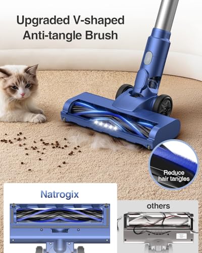 Cordless Vacuum Cleaner, 35Kpa Vacuum Cleaners for Home, Lightweight Household Stick Vacuum Cleaner, LED Display, Rechargeable, Handheld Vacuum for Pet Hair Carpet Hardwood Floor, AS2208