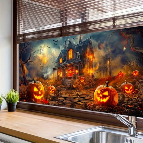 Película adhesiva decorativa para ventana Halloween 39.3×17.7 pulgadas miniatura 4