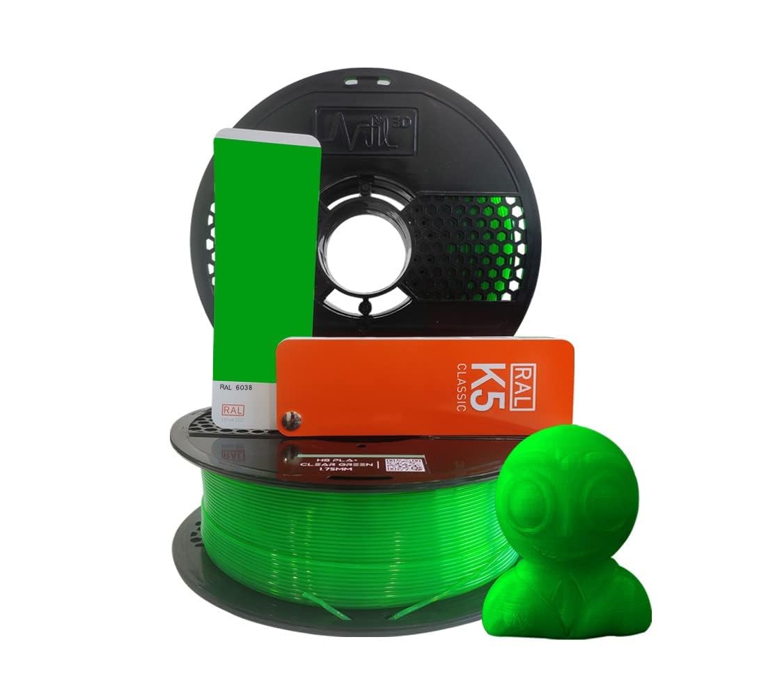 NFIL3D Premium HS PLA+ Clear Green - 3D Printing Filament | Compatible with All 3D Printers | 1.75mm | 1Kg Gross Weight