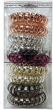 Hair Rings, Hair Coils, Hair Rings for Braids, Hair Rings Traceless, Spiral Hair Ties and Bracelet, Telephone Hair Rings, (9 pieces set) - Hair Accessories - Pony tail Holder - An Amazing Gift !