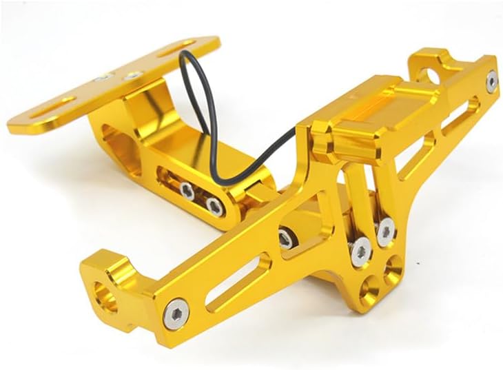 Motorcycle Modified Airplane License Plate Frame for Honda CBR500R, Adjustable Aluminium Alloy License Plate Frame Accessories, Gold