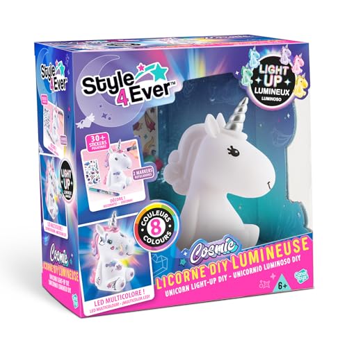 Canal Toys - Deco DIY - Kit Licorne Cosmique Lumineuse à Décorer - Décorer ta Chambre Avec ta Licorne Personnalisée - Idée Cadeau Loisir Créatif Enfant 6...
