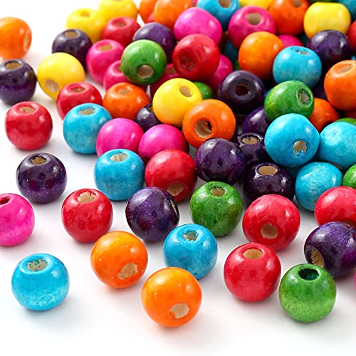 HERZWILD 400pcs Color Wooden Beads 12mm Colourful Wooden Beads Coloured Craft Bead for DIY Jewellery Making (color-12mm) - Image 4