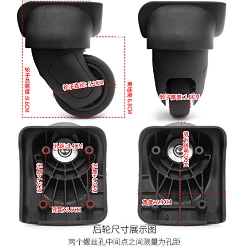 Suitcase Wheel Plastic Universal Luggage Wheel PVC Luggage Replacement Uprade Wheels Accessory A Pair YF-BW035#2