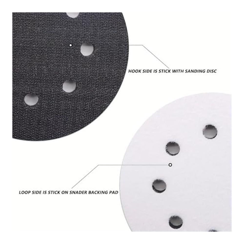 Assortimento di carta vetrata con gancio e anello da 100 pezzi da 5 pollici e 8 fori, grana 240-5000