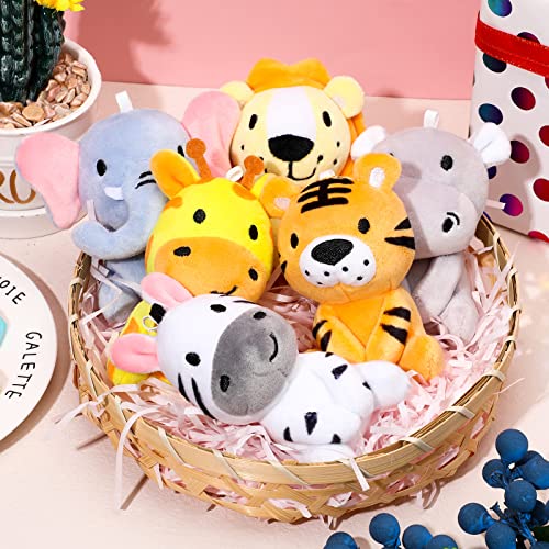 6 Pcs Mini Stuffed Forest Animals Jungle Bulk Plush Animal Toys 4 Inch Cute Plush Elephant Lion Giraffe For Baby Shower Christmas Birthday Gift Stuffer Animal Themed Party Decoration #TOP1