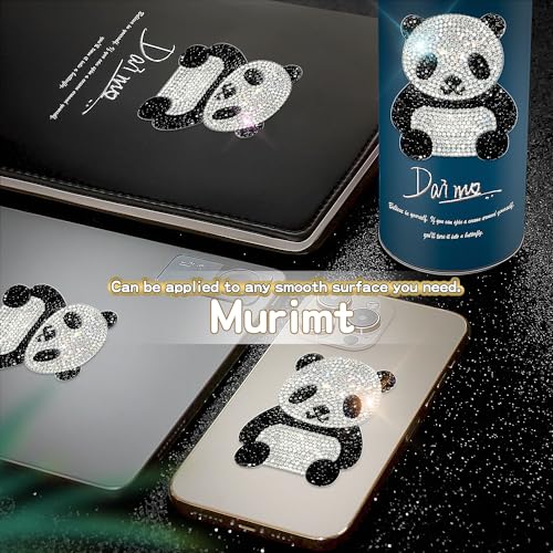 Image of 2Pcs Bling Panda Rhinestone Stickers Car Stickers and Decals for Women Bling Car Accessories Cover Scratches Mobile Phones Tablets Computers Notepads Water Cups Stickers Decals and Decorations