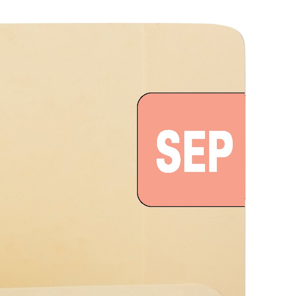 Smead ETS, etichetta mensile codificata a colori, settembre, rosa, 250 etichette per confezione (67459)