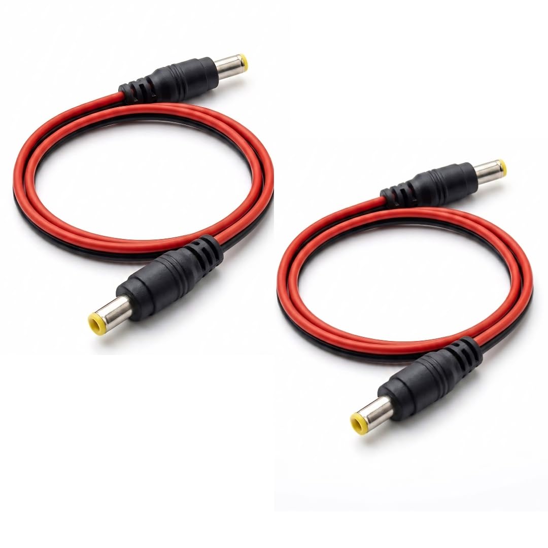 WIRESLAB 5 pcs DC Power Plug 5.5mm x 2.5mm Male Plug to 5.5mm x 2.5mm Male Adapter Connector Cable Cord 60cm 18AWG for LED Strip, Surveillance Camera,CCTV Security Camera,LED Display,IP DVR,Router-image-7