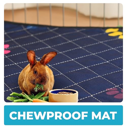 Image of Washable Rabbit & Guinea Pig Cage Liner & Bedding for Midwest (24 inchx47 inch), Easy to Clean Unlike Fleece, Fast-Drying, Waterproof, Absorbent, Non-Slip Pee Pad, Reusable Bunny Mat for Small Animals
