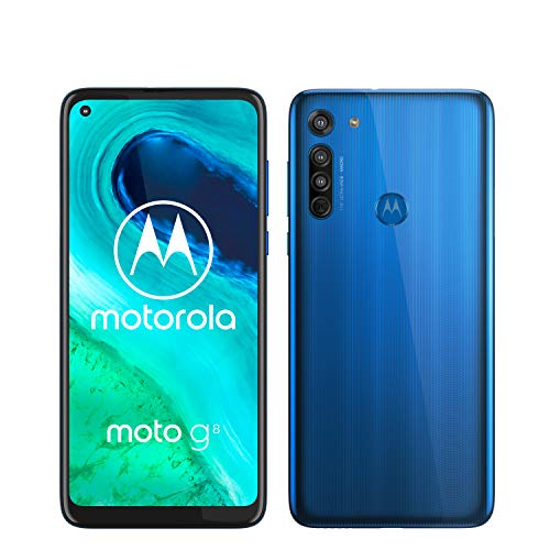 moto g8 Dual-SIM Smartphone (6,4 Zoll-Max vision-Display, Dreifach-Kamerasystem, 64 GB/4 GB, Android 9.0) Blau