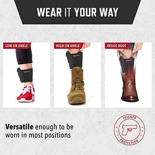 Ultimate Ankle Holster For Concealed Carry By Comforttac | Fits Glock 42, 43, 36, 26, Smith And Wesson Bodyguard .380.38, Ruger Lcp, Lc9, Sig Sauer, And Similar Guns (15" Band Fits Up To 13" Leg) #TOP5