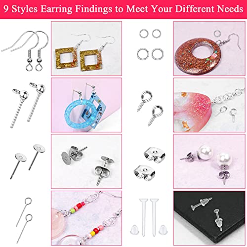 Earring Making Kit - 2393 Pcs Hypoallergenic Earring Hooks, Posts, Backs, Studs & Tools for Jewelry DIY Making & Repair by Cludoo - Used condition - Image 5