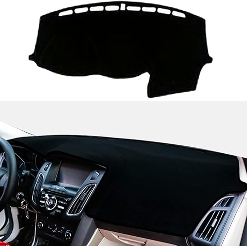 YOFAMO Cubierta de salpicadero para Ford Focus 2012-2018 (sin altavoz), accesorios antideslizante para consola central (borde negro) YOFAMO Cubierta de salpicadero para Ford Focus 2012-2018 (sin altavoz), accesorios antideslizante para consola central (borde negro)