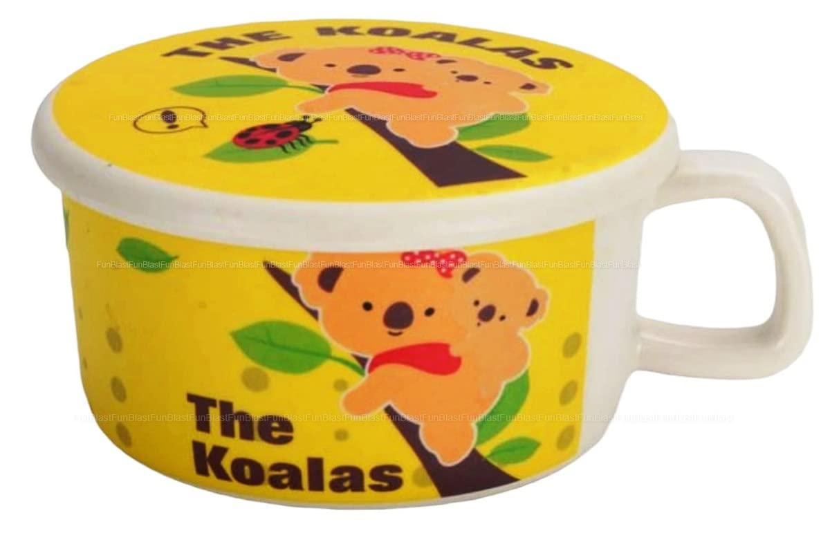 FunBlast Baby Feeding Bowl - Eco Friendly Bamboo Fiber Bowl, Cute Cartoon Design Bowl with Handle and Cover for Kids/Baby Utensils Feeding Bowl Tableware for Kids and Toddlers (The Koalas)-image-26