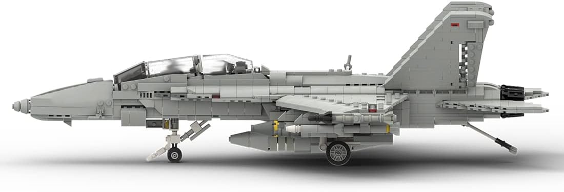 F/A-18E Fighter Jet Military Building Blocks Set, 1483PCS MOC Creative Plane Military Aircraft Model Display Set, Collectible Gifts Set for Adults, MOC-119063