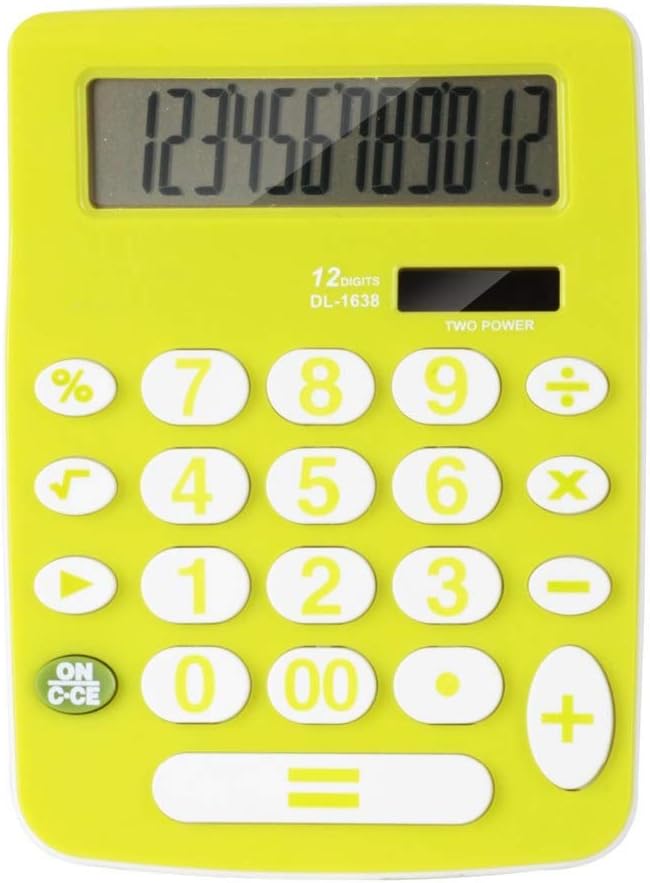 HBJWOV 12 Digits Large Screen Solar Office Commercial Calculator Real Human Pronunciation 12 Digits Large Screen Voice Calculator
