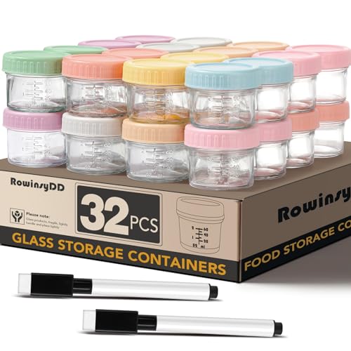 32-Pack BPA-Free 4oz Glass Baby Food Jars - Leakproof, Freezer & Microwave Safe