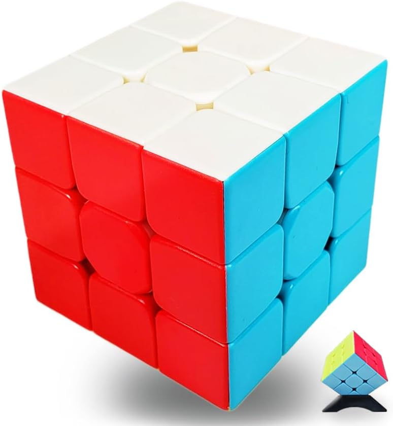 INTEGEAR Full Size 56mm Magic Speed Cube Stickerless 3x3 Easy Turning and Smooth Play Durable Puzzle Cube Toy for Kids and Adults