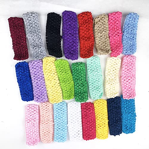 Heyiwell 24PC Elastic Crochet Headbands,Knitted Headband Elastic Crochet Hairbands for Baby, Boy and Girl Hair Accessories,Mix2