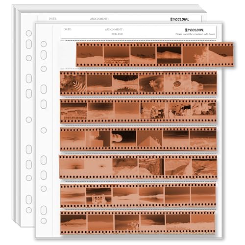 50PCS-YCCLDIPL Archival Storage Sheets 135 35mm Negative Page Preservers, 35mm Film Negative Storage Sheets, Acid-Free Archival Sleeves for Camera Film, Binder-Compatible Protectors for Negatives