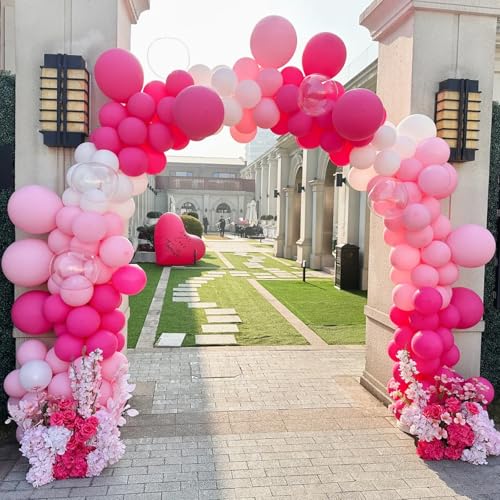 Image of Voircoloria Hot Pink Balloons, 66pack 12inch Dark Pink Latex Party Balloons for Wedding, Birthday, Graduation, Bridal Shower, Baby Shower, Gender Reveal, Anniversary, Anniversary Party Decorations