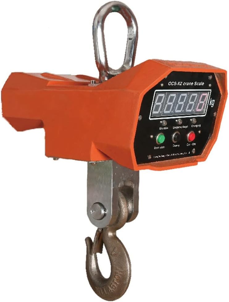 Electronic Suspension Scale Crane Digital Heavy Duty Industrial Belt Hook Suitable for Plant Workshop Agriculture Market(2T) (Orange 2T)