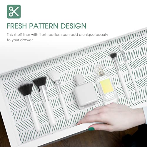 Glotoch Premium Non Slip Shelf Liner, Non Adhesive Drawer Liner, Waterproof Shelf Liners For Kitchen Cabinets, Drawer, Fridge, Wire Shelving, Pantry-12 X20 Ft, Heavy Duty, White Herringbone #TOP7