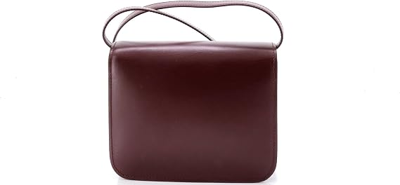 Pre-Loved Classic Box Bag Smooth Leather Teen, Burgundy