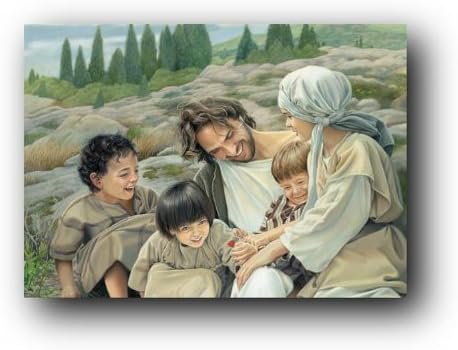 LDS Let The Children Come 5x7 Print - Giclée on Paper - Liz Lemon Swindle - Jesus Christ Art