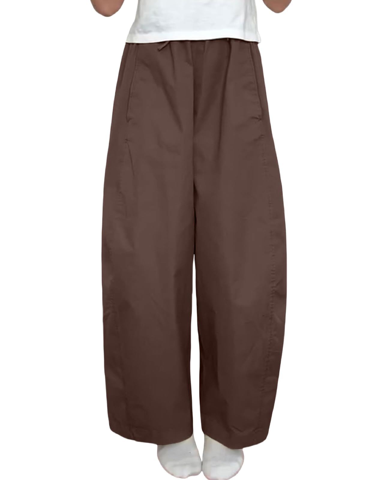 Womens Barrel Pants Drawstring high Waisted Wide Leg Pant Casual Harem Trousers with Pockets