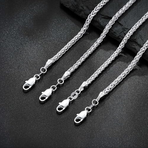 Pulsera de plata 925 para hombre, cadena de 3 mm miniatura 7