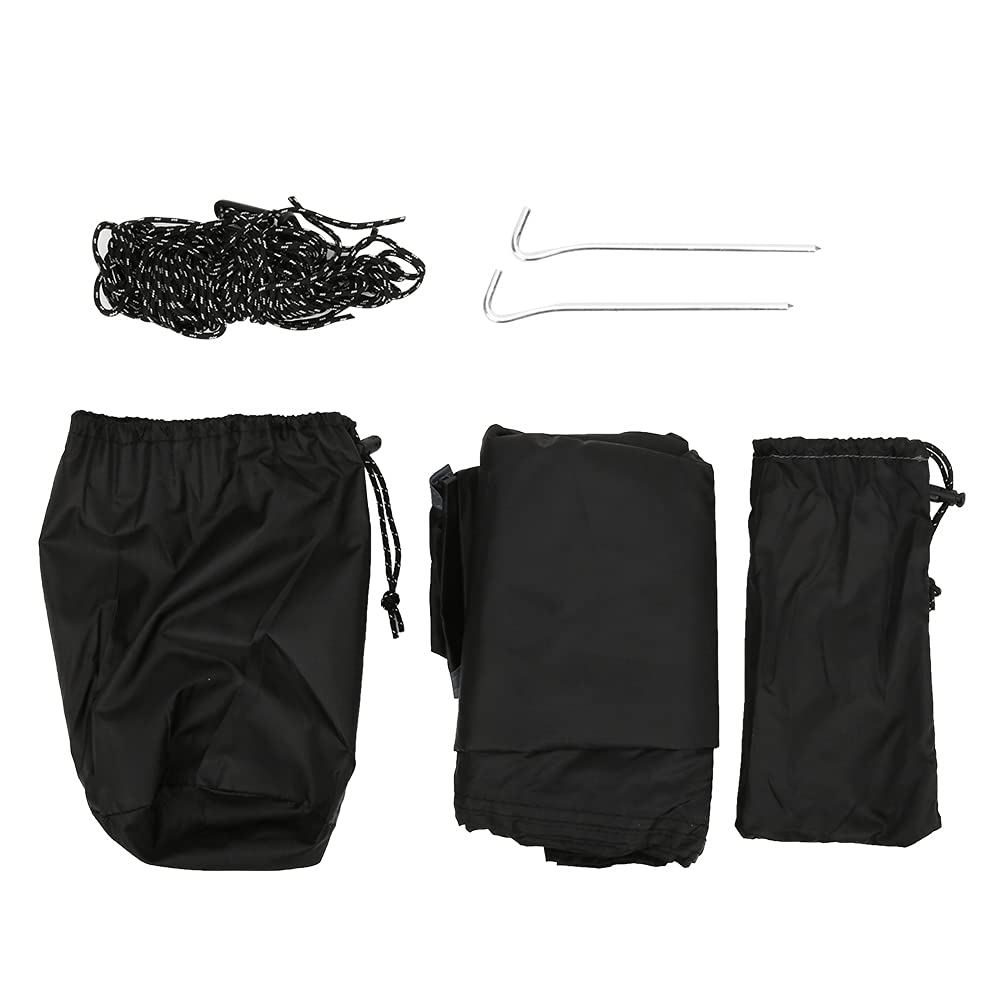 Camping Tent Tarp, 210T Polyester Fabric Outdoor Camping Shelter Rhombic Sun Proof Camping Ground Mat Tent for Outdoor Hiking (Black)