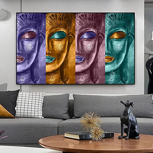 Bouddha mur art affiche abstrait bouddhiste décoration murale salon moderne 60x90