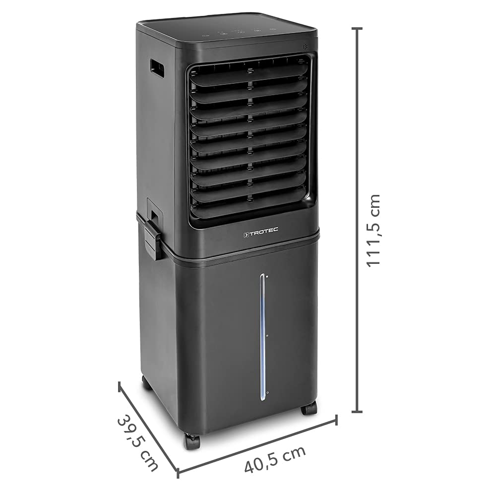 TROTEC Rafraîchisseur d'air et humidificateur PAE 80 Climatiseur sans évacuation à évaporation - Réservoir 60L, Filtre à air, 4 vitesses, mobile, minuteur, télécommande