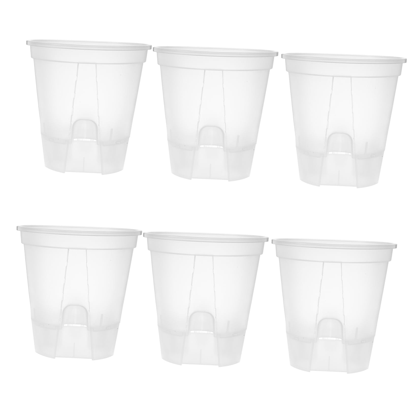 TOYANDONA 6 Pièces Pots de Fleurs Transparent Plastique Drainage pour Plantes Intérieur Pots de Jardinage Idéaux pour Plantes Vertes