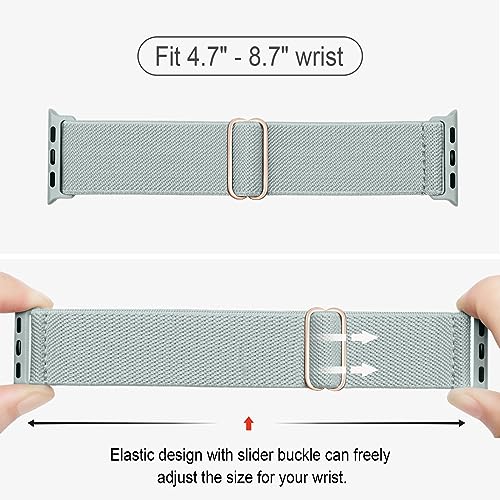Image of 4 Pack Stretchy Solo Loop Compatible with Apple Watch Bands 38mm 40mm 41mm 42mm 44mm 45mm 46mm 49mm Women Men, Sport Nylon Elastic Straps Wristbands for iWatch Series 11 10 9 8 7 6 5 4 11 Ultra /SE 3 2