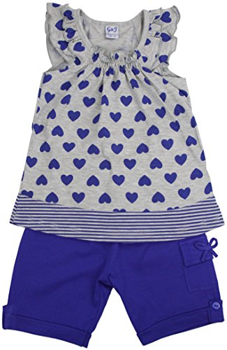 Image of ToBeInStyle Girl's Two Piece Summer Set Cute Tee Top and Matching Shorts Adorable Outfit