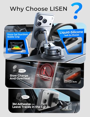 LISEN 15W MagSafe Car Mount with Wireless Charging — view 8