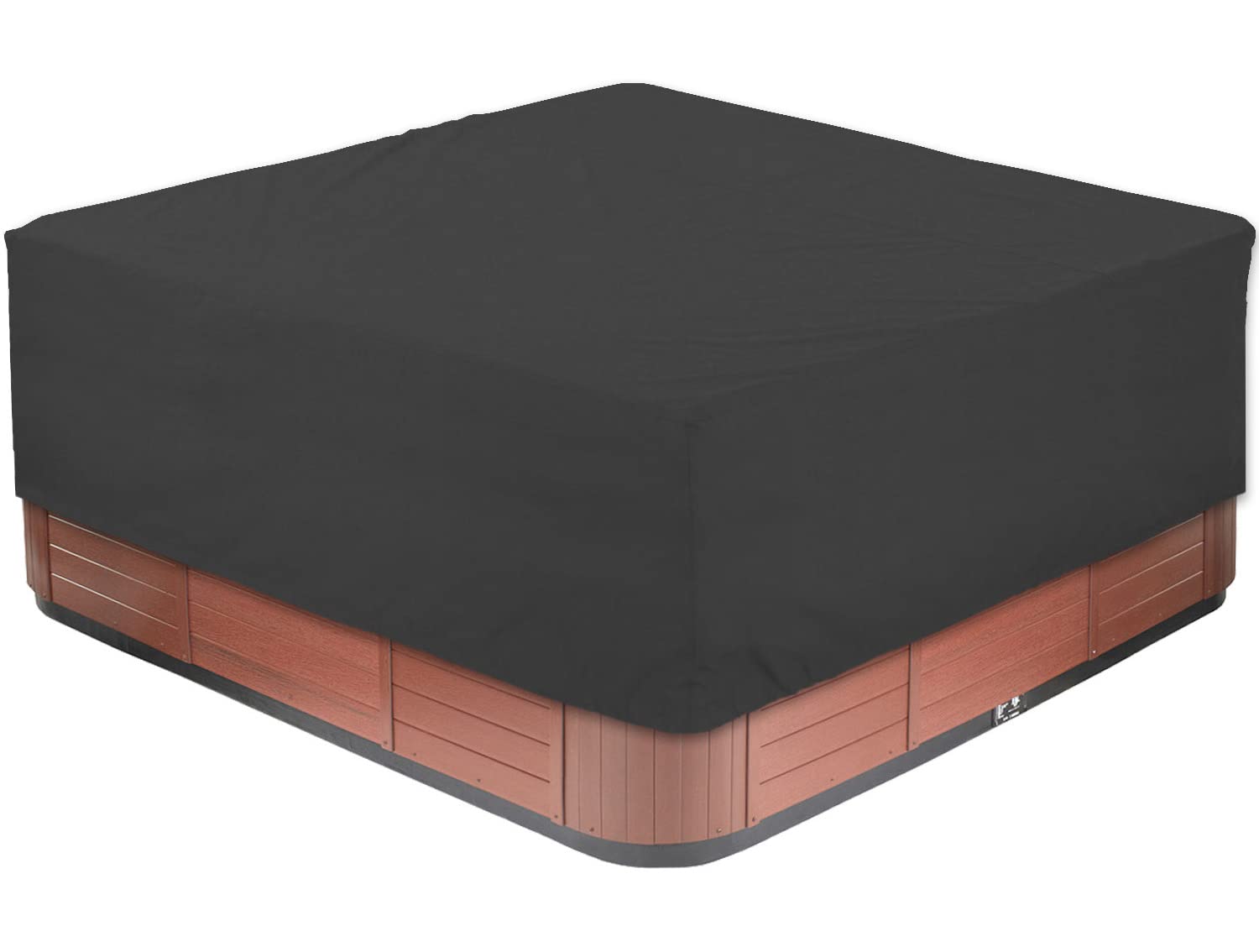 LDIW Universal Spa Cover for Hot Tub, Waterproof UV Resistant 210D Oxford Outdoor Square Hot Tub Cover,Black,200x200x85cm