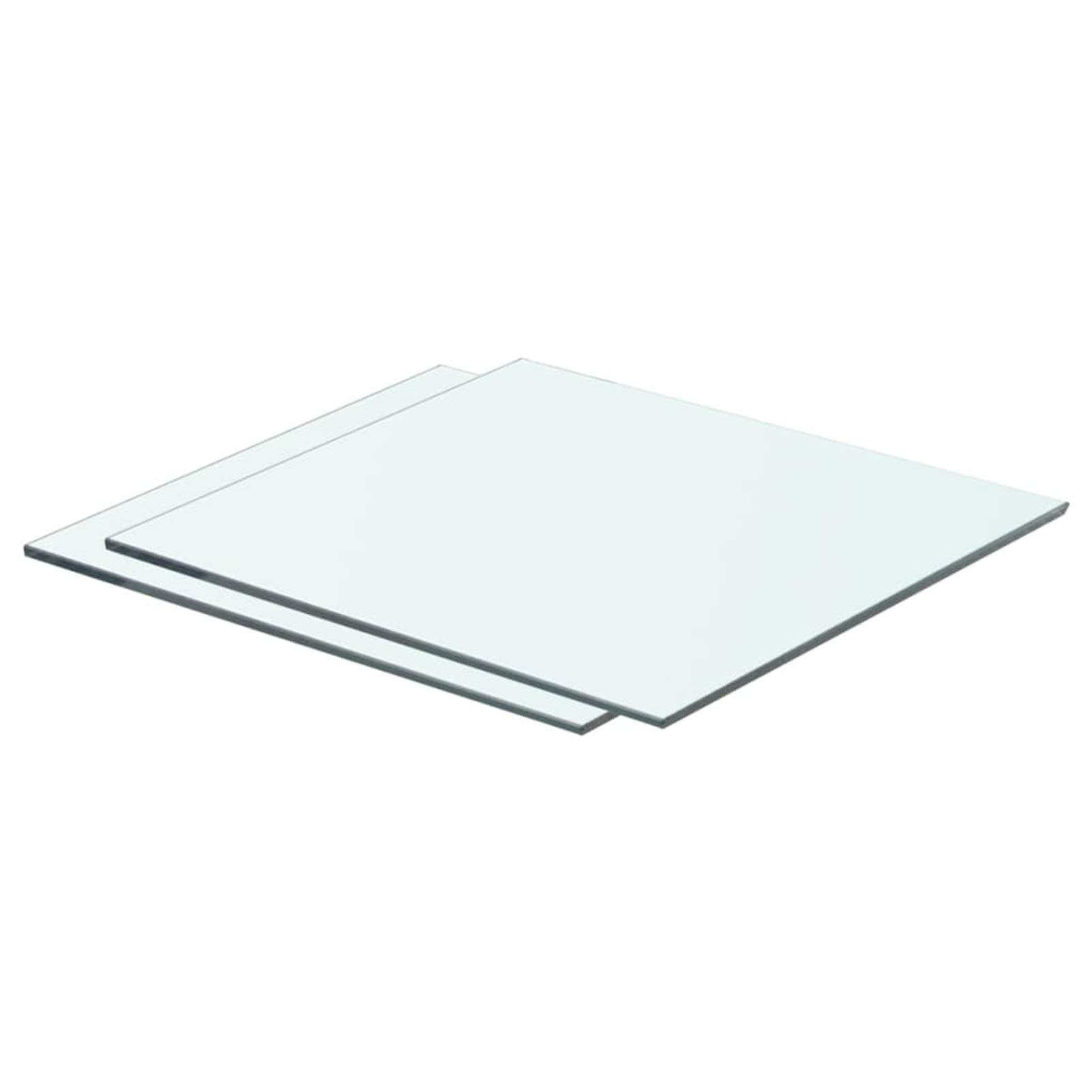 Regalböden 2 STK. Glas Transparent 40x30 cm, Hartglas 8 mm, belastbar bis 15 kg, für Lamellenwand, ideal für Wohnung und Geschäft