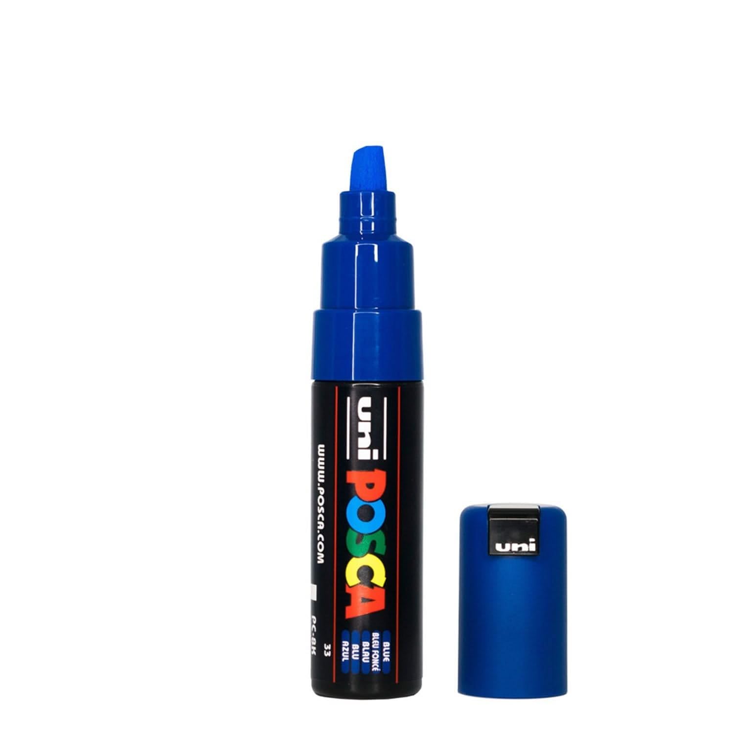 Uni-Ball 186351 - POSCA marker met extra brede rechthoekige punt, donkerblauw