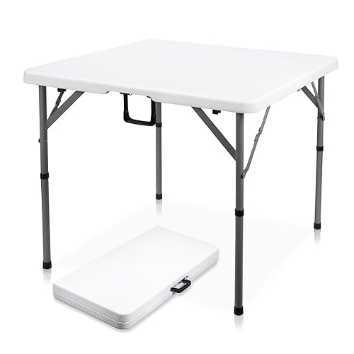 Byliable 34" Square Folding Card Table, Fold-in-Half Utility Dining Portable