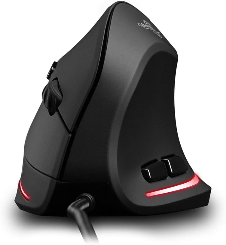 Vertical Mouse Wired,Veeki Ergonomic Wired Vertical Mouse Right Hand,USB Gaming Mouse with Max 3200 DPI Great for PC Notebook Macbook and Prevention Against Mouse Arm (Black)