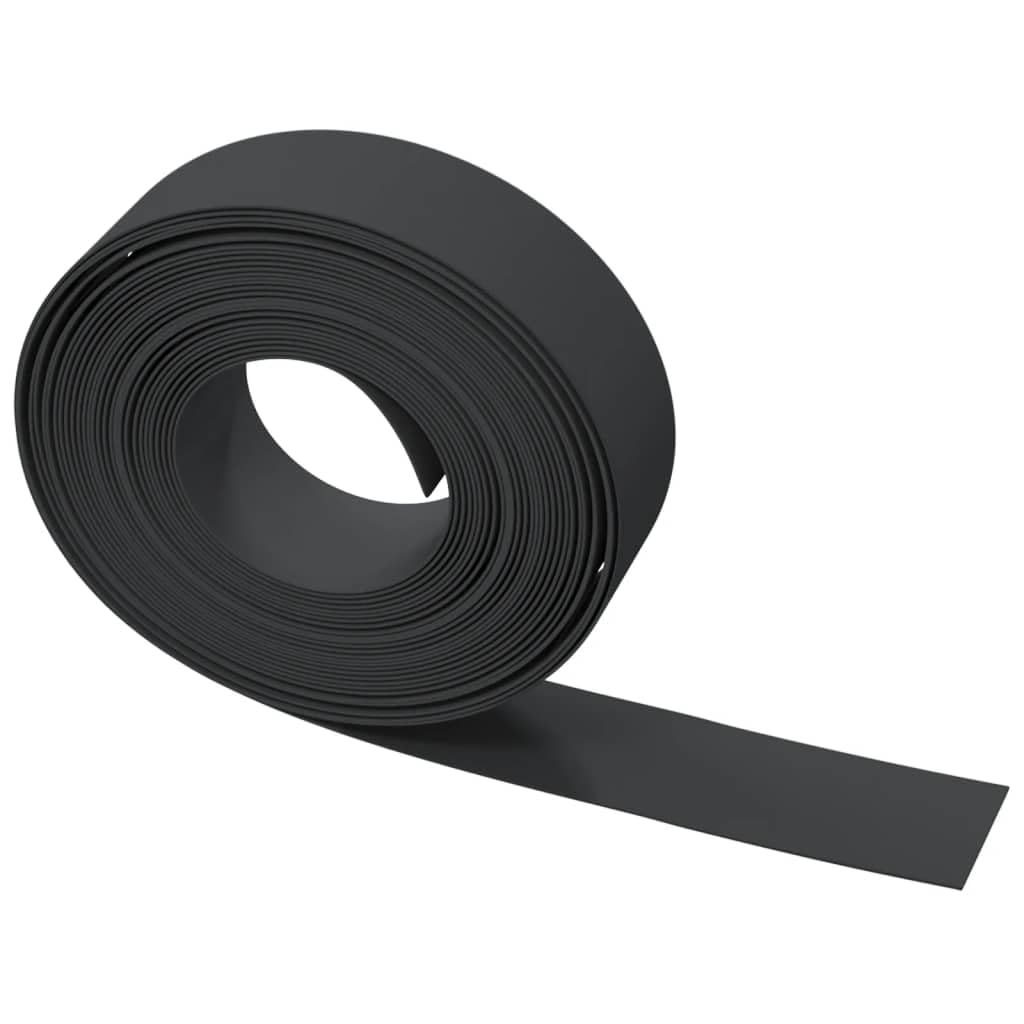 Krawędzie trawnika, 5 szt., czarne, 10 m x 15 cm, z polietylenu, obramowanie grządki, krawędź trawnika, krawędź koszenia, krawędź ogrodowa, krawężnik palisada do podwyższonych rabatek