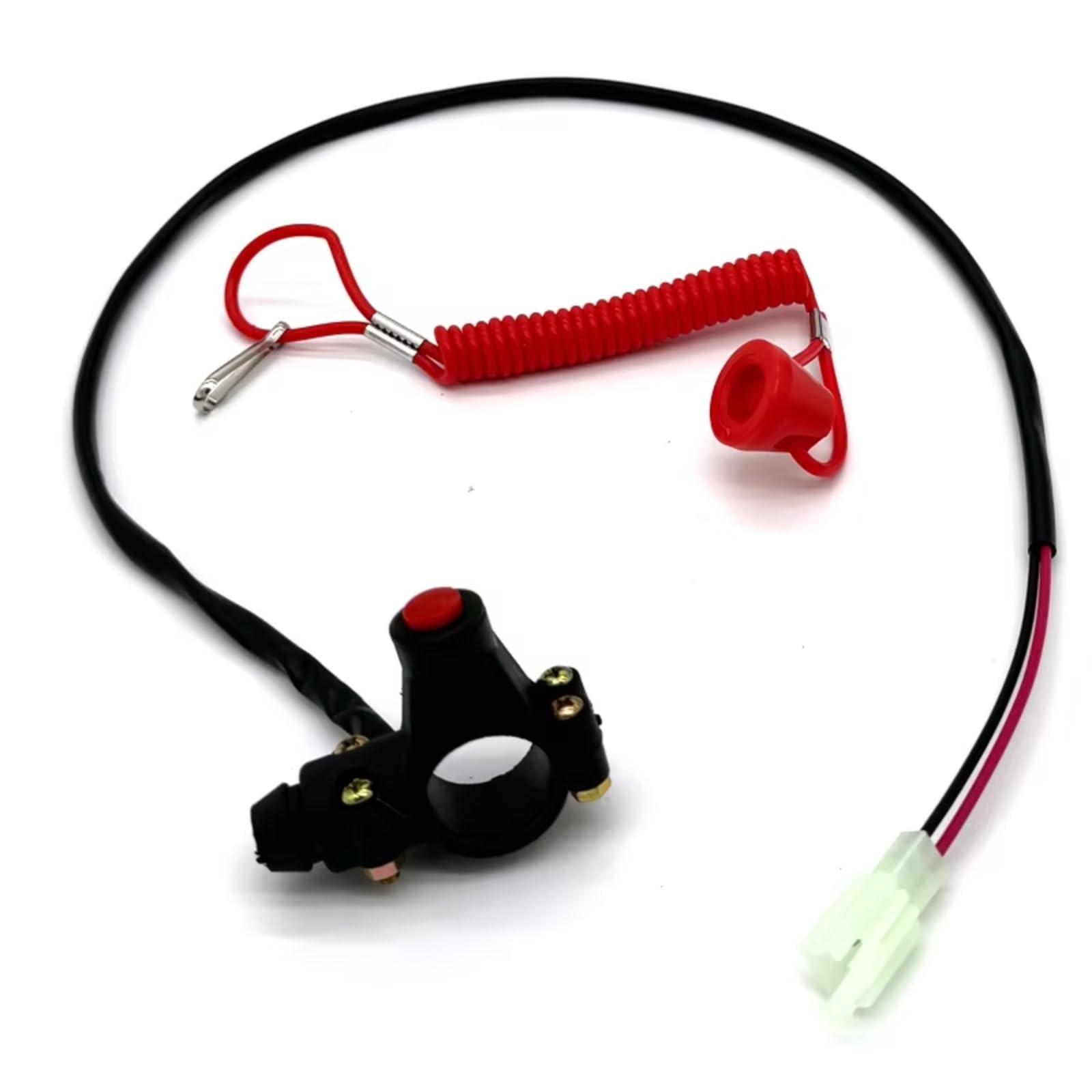 Motocicleta Interruptor de Encendido 22mm Interruptor De Parada De Emergencia Para Motocicleta Con Correa De Sujeción Para ATV De 49Cc Minimoto Quad ATV Piezas Y Accesorios De Motocicleta