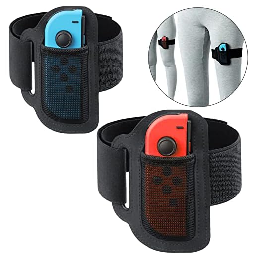 Pacote com 2 tiras elásticas ajustáveis para controle Joycon Joy Con, interruptor esportivo e acessórios para jogos de aventura – 2 tamanhos para adultos e crianças